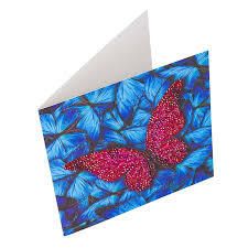Carte d'anniversaire en broderie de diamant - Papillon