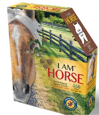 Casse-tête 550 pièces en forme de tête d'animaux- i am horse