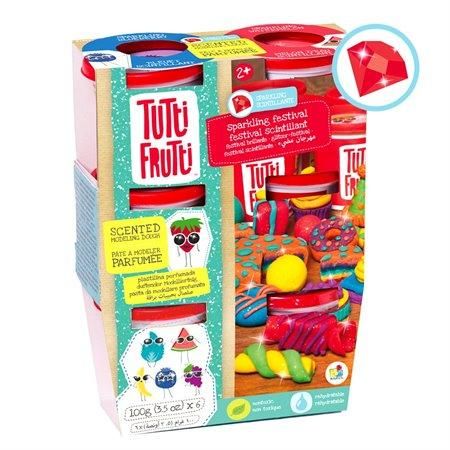 Pâte à modeler Tutti Frutti scintillante 6 pots - Festival brillants