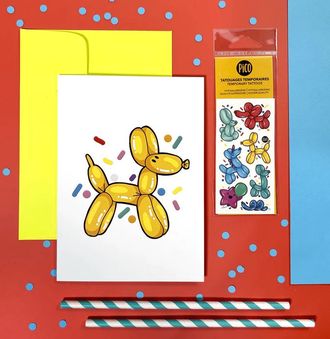Carte de souhaits Pico tatoo - Les sculptures en ballons