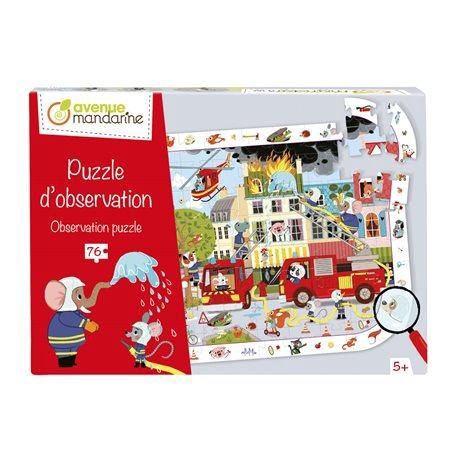 CASSE-TÊTE 76 PIÈCES D'OBSERVATION MANDARINE - POMPIERS