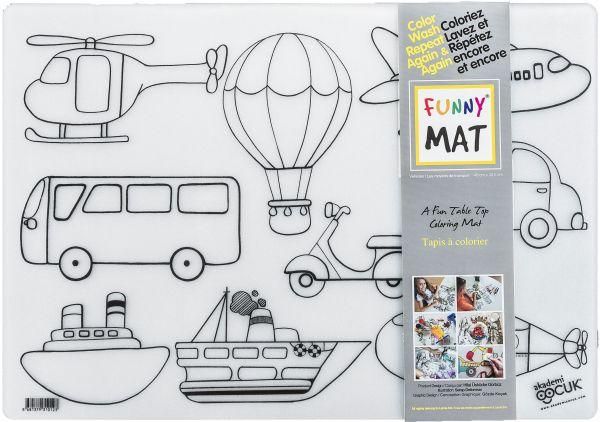 Funny Mat - Napperon à colorier réutilisable véhicules
