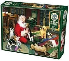 Casse-tête 1000 pièces de Noël Cobble Hill - Temps de jeu du Père Noël