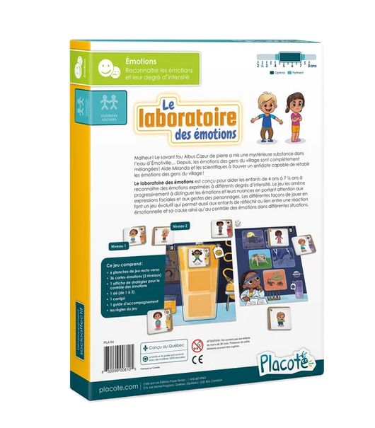 Placote -  Le laboratoire des émotions (Reconnaître les émotions et leur degré d'intensité)
