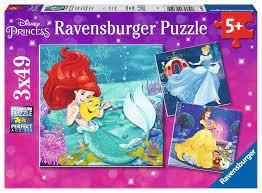 Casse-tête 3 x 49 pièces Ravensburger - Aventure des princesses