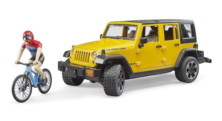 Bruder 02543 - Jeep rubicon avec velo de montagne et conducteur