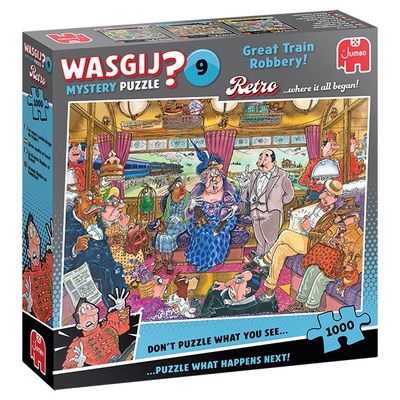 CASSE-TÊTE 1000 PIÈCES WASGIJ MYSTERY RETRO NO 9 - LE SUPER CAMBRIOLAGE DU TRAIN