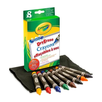 Crayola - 8 crayons de cire effaçables à sec