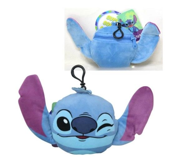 Stitch - Tête de Stitch en peluche avec fermeture éclair