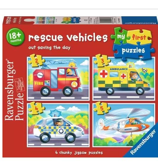 Casse-tête de 2, 3,, 4 et 5 pièces Ravensburger - Véhicules d'urgences