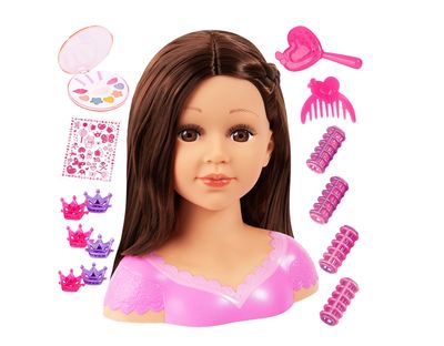Tête à coiffer Charlène cheveux bruns