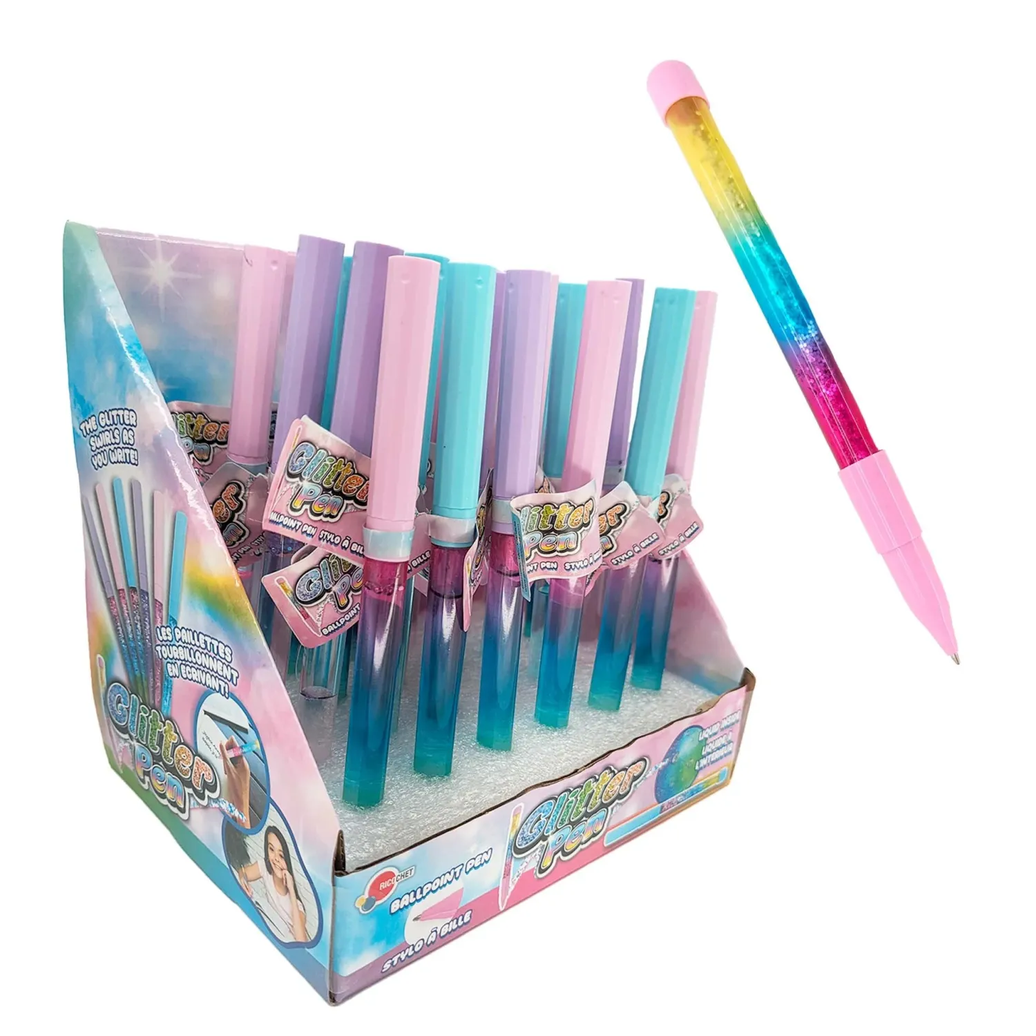 Crayon avec brillant flottant