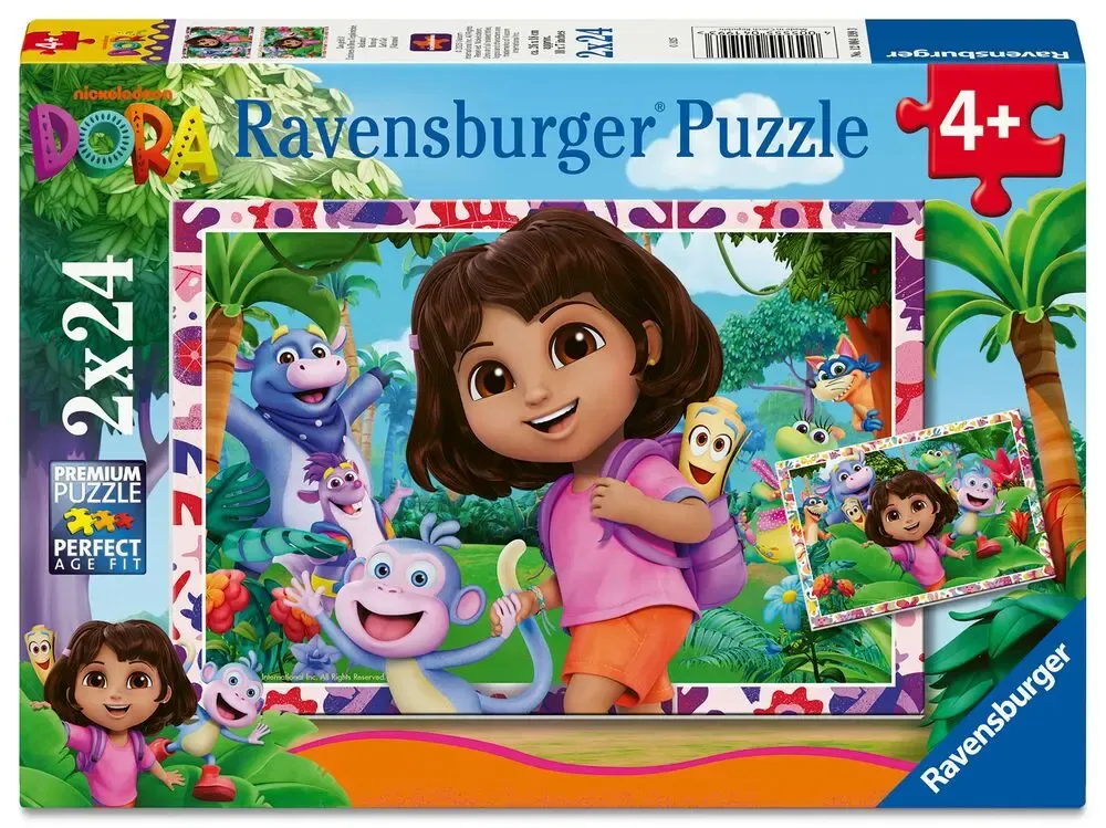 Casse-tête 2 x 24 pièces Ravensburger - L'univers de dora l'exploratrice