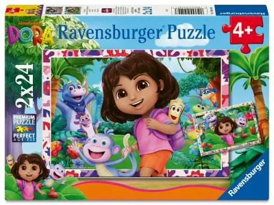 Casse-tête 2 x 24 pièces Ravensburger - L'univers de dora l'exploratrice