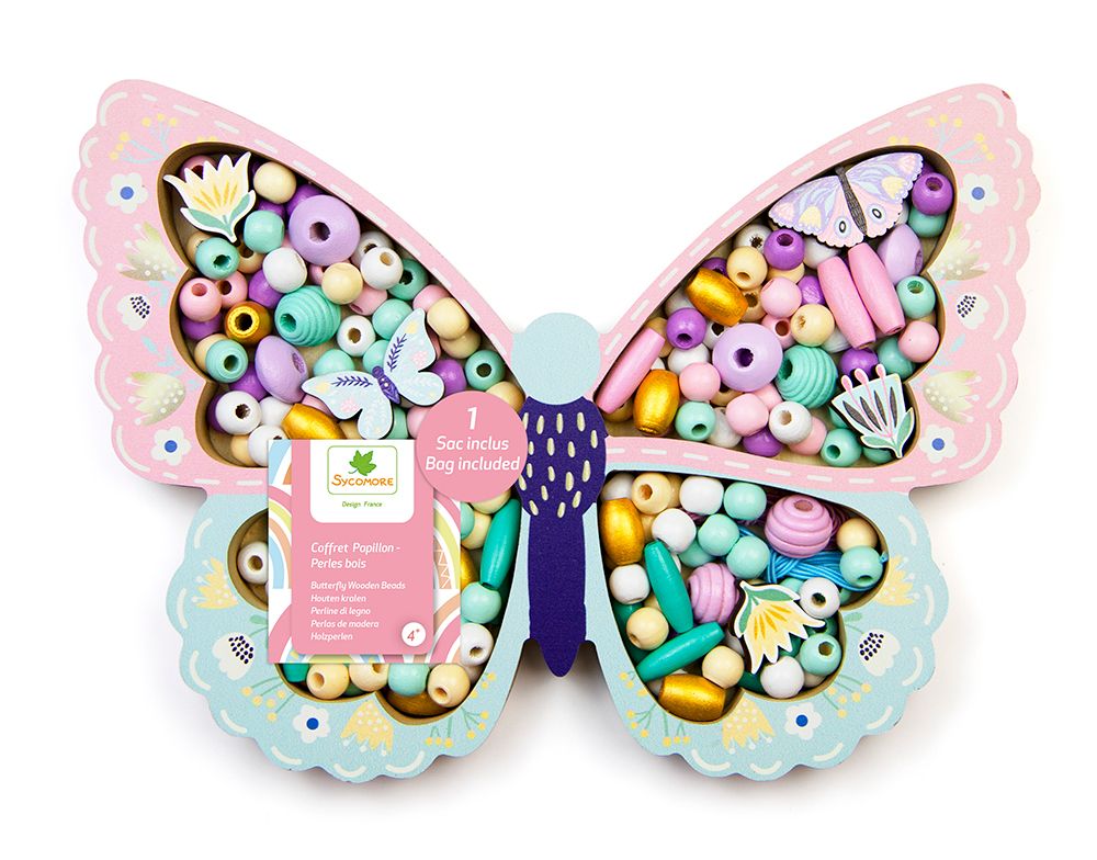 Sycomore - Coffret de perles en bois papillon