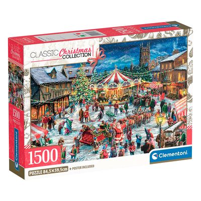 Casse-tête 1500 pièces de Noël Clementoni - La foire de Noël