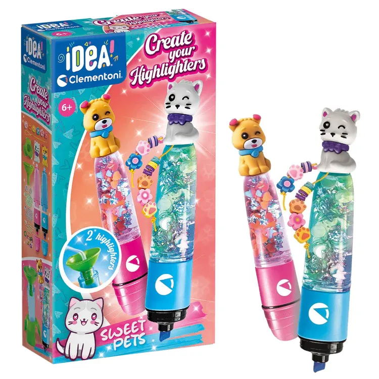 Clementoni Idea - Crée tes surligneurs: Adorables animaux de compagnie