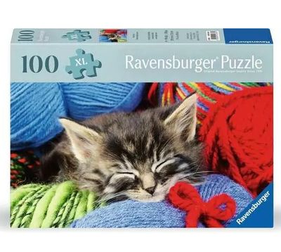 Casse-tête 100 pièces XL Ravensburger - Chaton dans la laine