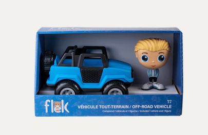 Flek - Véhicule tout-terrain bleu avec figurine