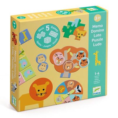 Djeco - 5 jeux: Animaux sauvages