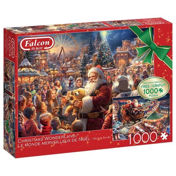CASSE-TÊTE 2 X 1000 PIÈCES DE NOEL FALCON - LE MONDE MERVEILLEUX DE NOEL