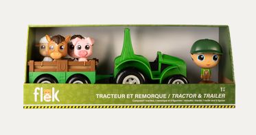 FLEK - ENSEMBLE TRACTEUR ET REMORQUE AVEC FIGURINE