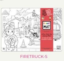 Funny Mat - Petit napperon à colorier camion de pompier