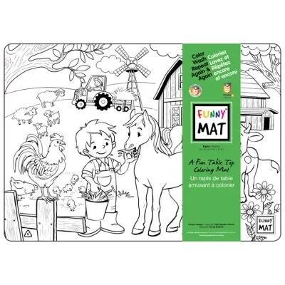 Funny Mat - Petit napperon à colorier ferme
