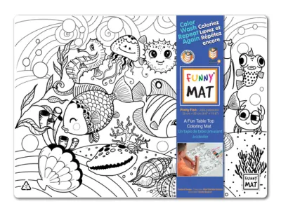 Funny Mat - Petit napperon à colorier jolis poissons