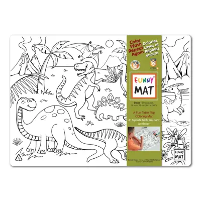 Funny Mat - Petit napperon à colorier dinosaures