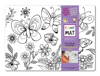 Funny Mat - Petit napperon à colorier papillons