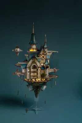 Ugeargeek - Ile flottante de la cité céleste steampunk