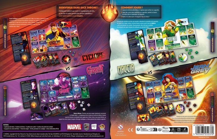 Dice Throne Marvel -  X-Men: Cyclope VS Gambit VS Rogue VS Jean Grey (VF)