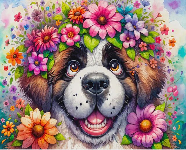 BRODERIE DE DIAMANT JACAROU - ST-BERNARD