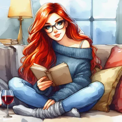 Broderie de diamant Jacarou - Reading a book