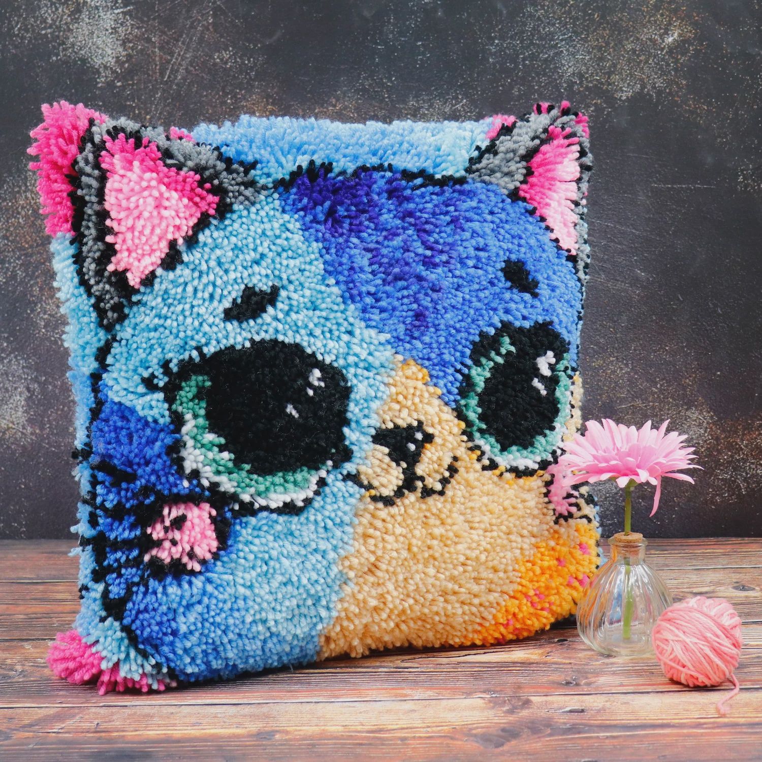 POINTS NOUÉS JACAROU - HOUSSE DE COUSSIN JOLI CHAT