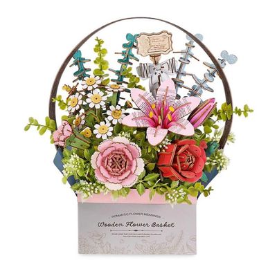 Rolife Rowood - Panier à fleur en bois