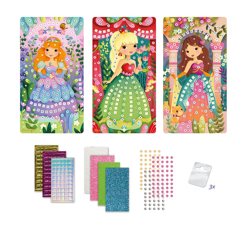 STICK'N FUN - 3 MINI MOSAIQUES: PRINCESSES