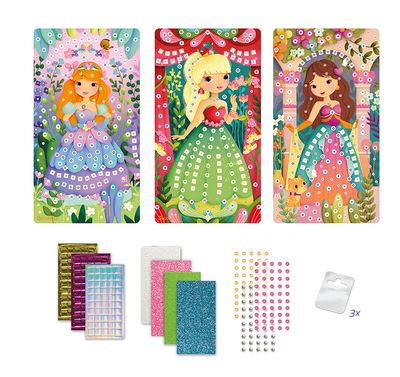 STICK'N FUN - 3 MINI MOSAIQUES: PRINCESSES