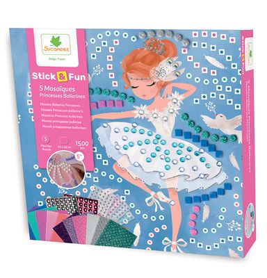 Stick'n fun - Grand modèle 5 mosaiques princesses ballerines