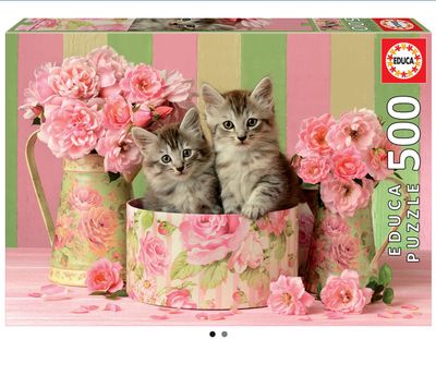 Casse-tête 500 pièces Educa - Chatons avec roses