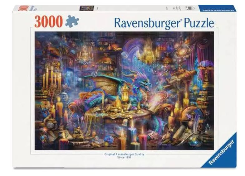 Casse-tête 3000 pièces Ravensberger - La bibliothèque du dragon