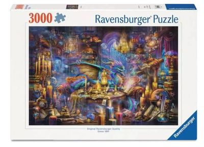 Casse-tête 3000 pièces Ravensberger - La bibliothèque du dragon