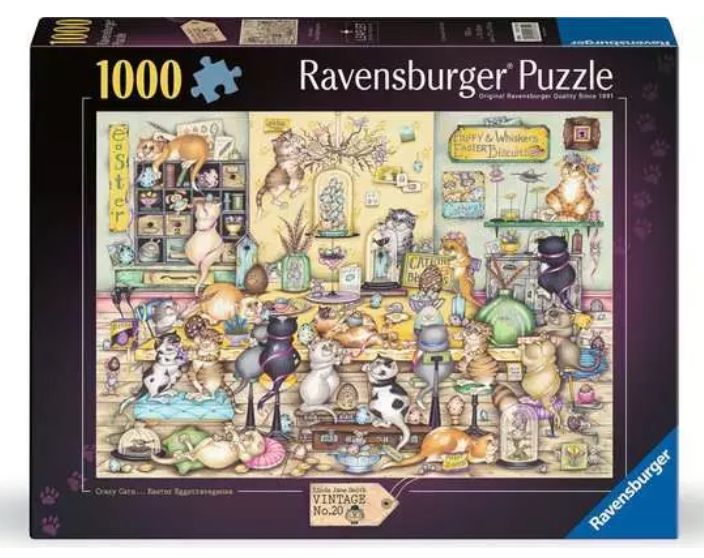 CASSE-TÊTE 1000 PIÈCES RAVENSBURGER - LA CHASSE AUX OEUFS DE PÂQUES DE CRAZY CAT