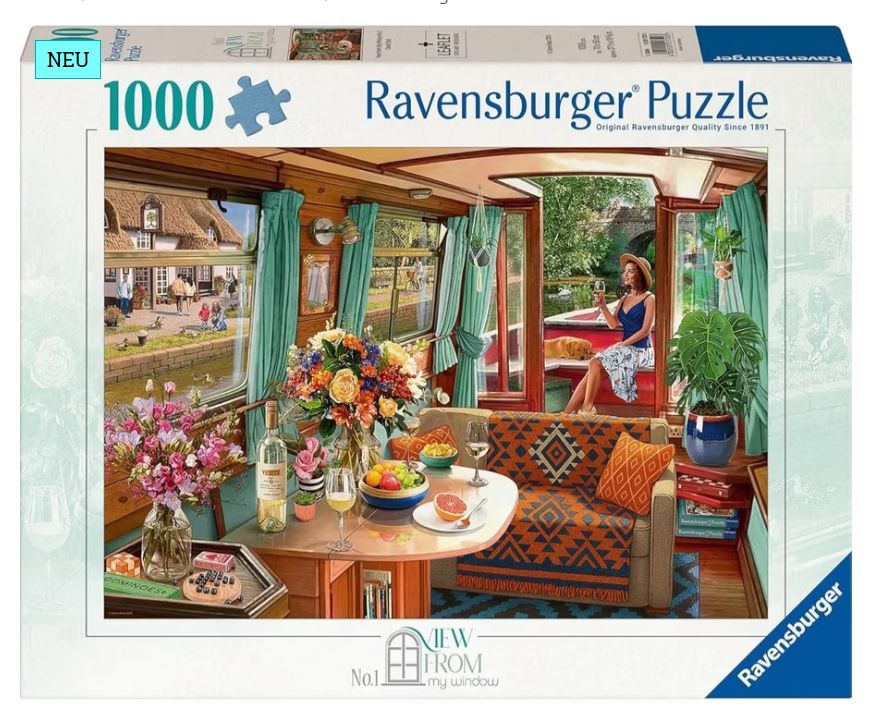 CASSE-TÊTE 1000 PIÈCES RAVENSBURGER - BATEAU FLUVIAL (CANAL BOAT)