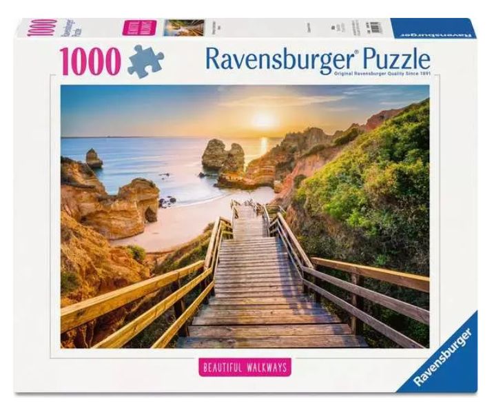 CASSE-TÊTE 1000 PIÈCES RAVENSBURGER - ESCALIER MENANT À LA PLAGE DE CAMILO EN ALGRAVE