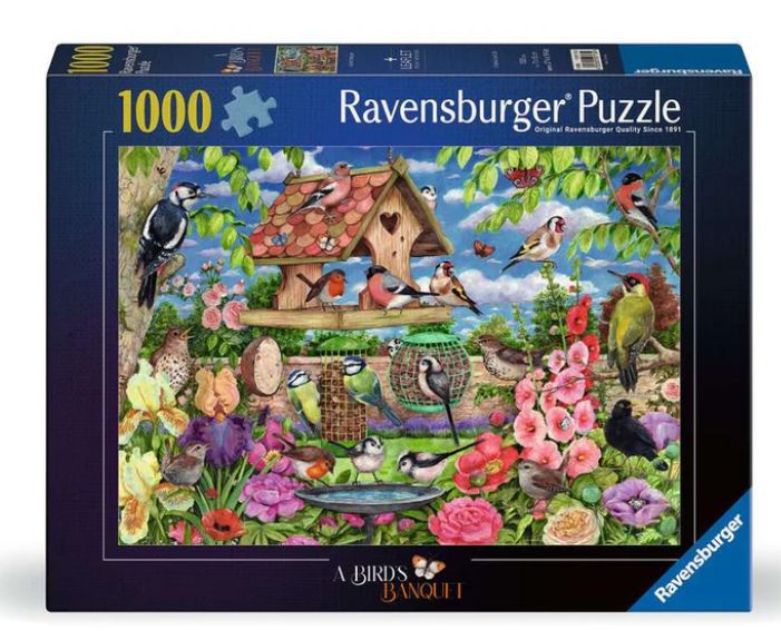 CASSE-TÊTE 1000 PIÈCES RAVENSBURGER - LE FESTIN DES OISEAUX