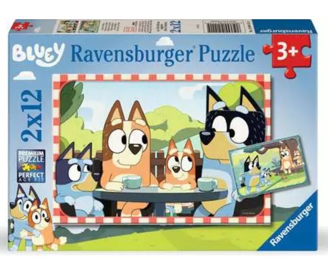 CASSE-TÊTE 2 X 12 PIÈCES RAVENSBURGER - BLUEY MOMENT EN FAMILLE