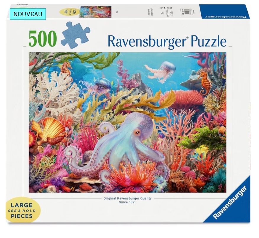 CASSE-TÊTE 500 PIÈCES XL RAVENSBURGER - LA VIE AU RÉCIF (REEF LIFE)