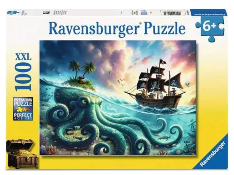 CASSE-TÊTE 100 PIÈCES XXL RAVENSBURGER - LE TRÉSOR DU KRAKEN